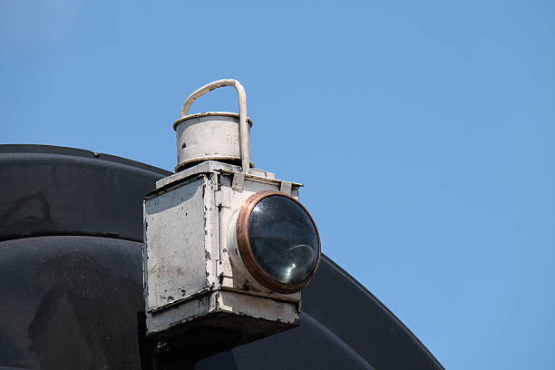 A Traditional Signal Lamp on the Rear of a Vintage Train.