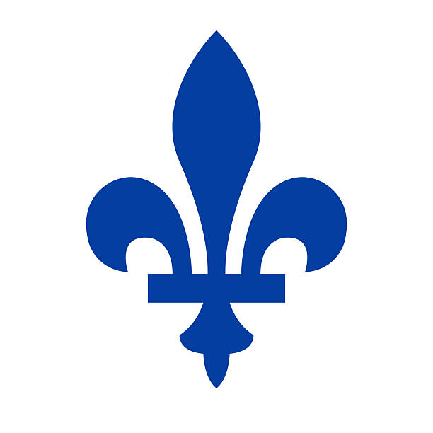Blue Fleur de lis icon. Vector. Blue Fleur de lis icon. Editable vector. quebec flower stock illustrations