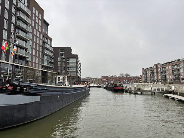 Waterway canal in Dordrecht Netherlands