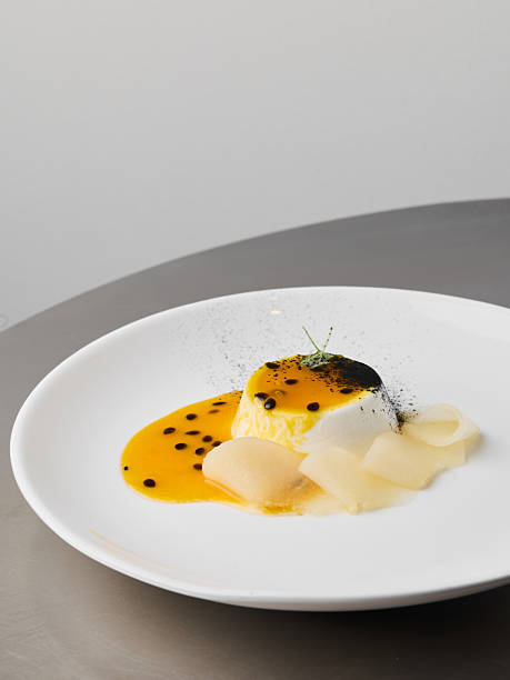 istock Luscious custard decorated with colorful passionfruit and fruit ribbons 2252955304