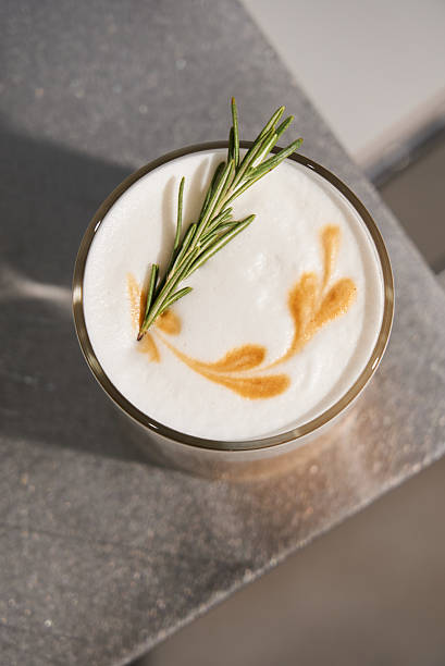 istock Rosemary Topped Latte Art, Aromatic Herbal Drink Featuring Microfoam And Elegant Presentation 2252956842