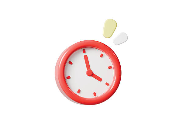 Orange spring forward symbol on blue concrete wall background. Horizontal composition.