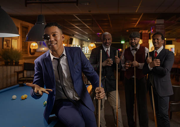istock Black men friends at a pool hall 2252982055
