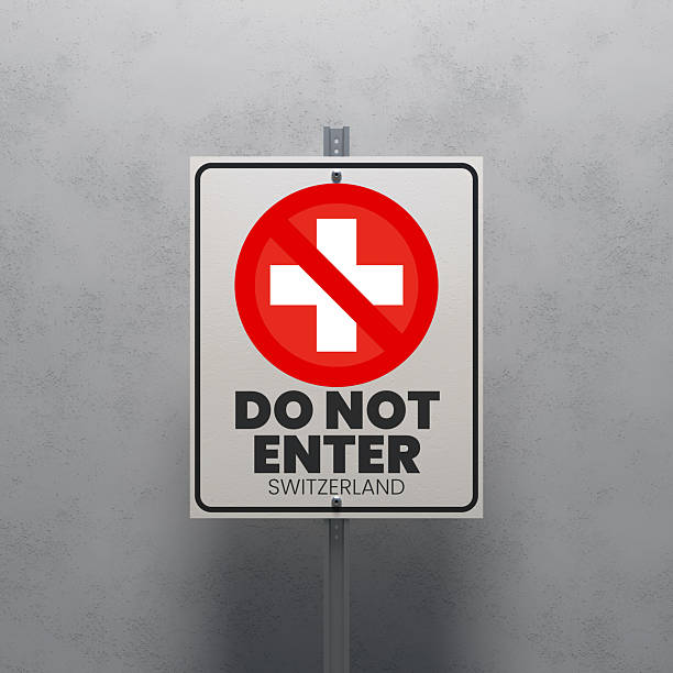 istock No Entry sign displaying the Switzerland flag 2252982215
