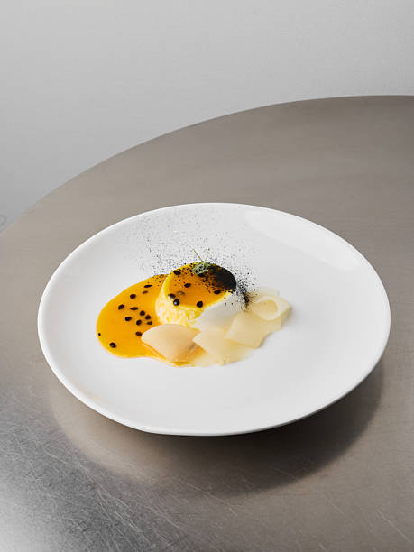 istock Refined vanilla custard with tropical fruit embellishment 2252982889