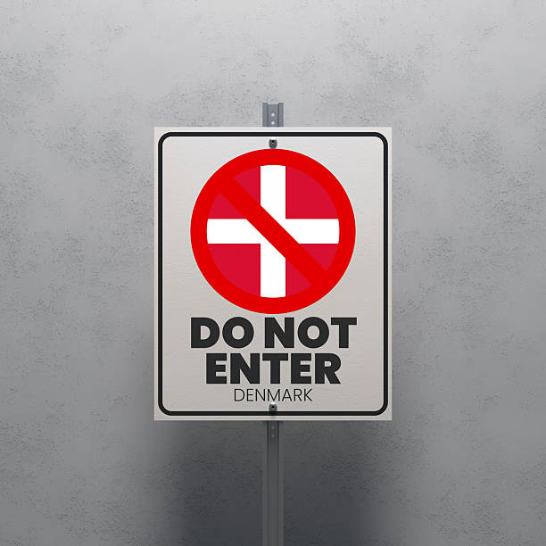 istock No Entry sign displaying the Denmark flag 2252984394