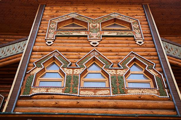 Moscow, Russia. - June 17, 2025: New Izmailovo Manor Park, Kremlin. Architectural details