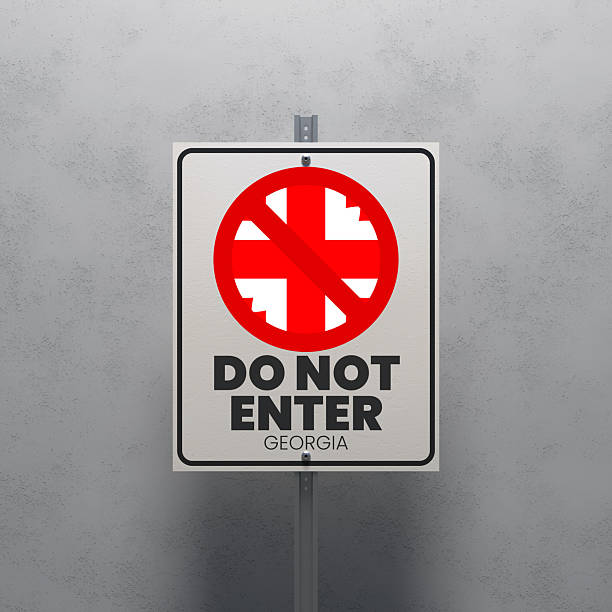 istock No Entry sign displaying the Georgia flag 2252986930