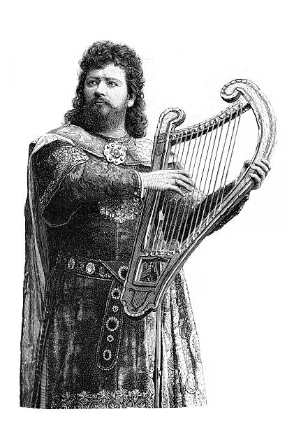 istock Opera Singer Heinrich Gudehus as King Saul with Harp, 19th Century Illustration 2252987041