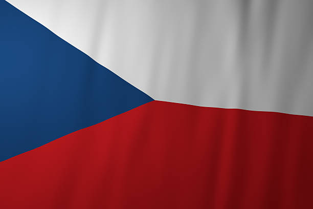 The national flag of the Czech Republic featuring white and red horizontal fields with a blue triangle at the hoist. The image represents Czech national identity, sovereignty, and historical symbolism.