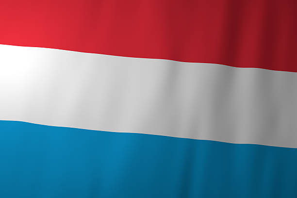 The national flag of Luxembourg featuring horizontal red, white, and light blue stripes. The image represents Luxembourg, national identity, and European state symbolism.