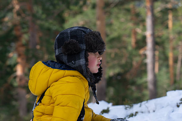 istock Child exploring snowy woods in winter wonderland 2252995690