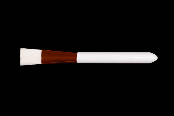 Professional make up brush isolated on black background