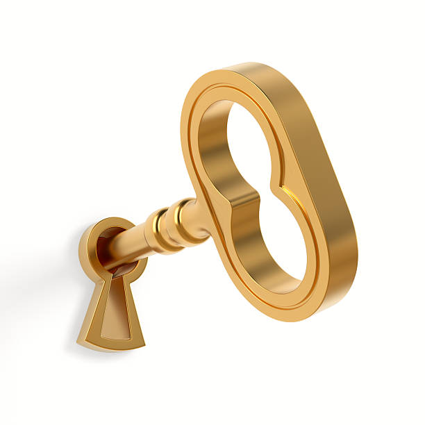 istock Golden key on white background. isolated 3d illustration 2253010648