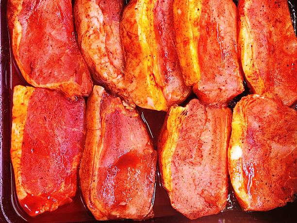 pieces of steak meat for shashlik