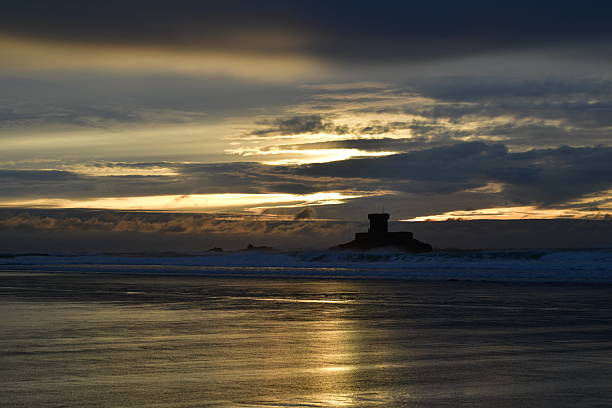 Winter sunset on the shortest day the Winter Equinox..