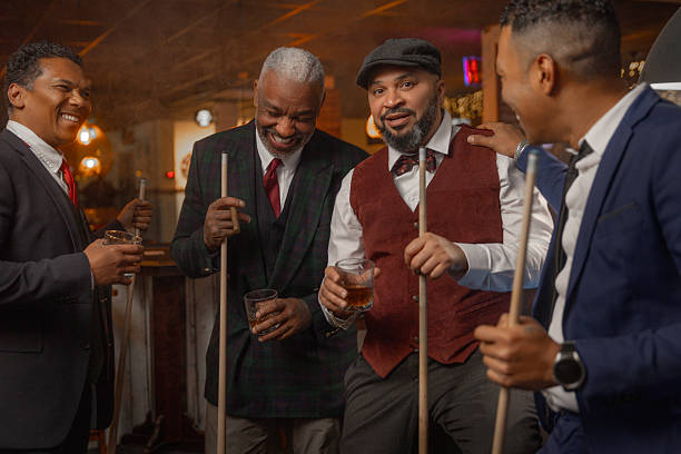 istock Black men friends at a pool hall 2253017110