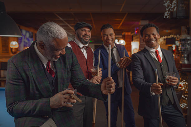 istock Black men friends at a pool hall 2253017112