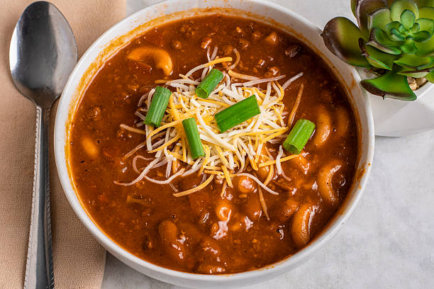 istock chilli macaroni  top with cheese and scallions 2253018306