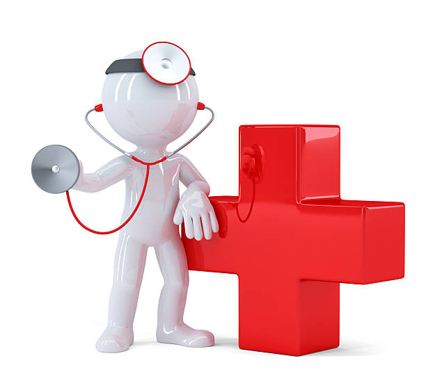 Doctor with stethoscope. Isolated.
