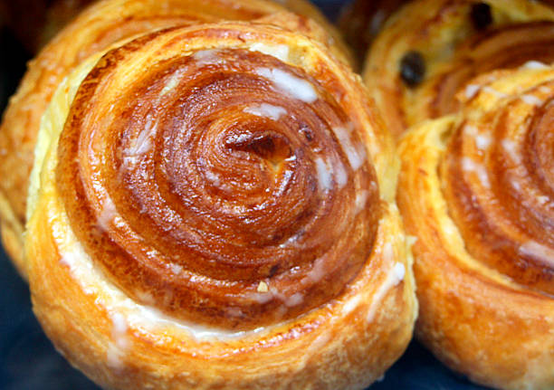 Traditional spanish bakery pastry dessert, ensaimada. Mallorca dessert. Spain.
