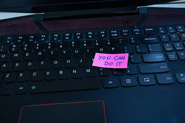 istock Mental Health at Work with You Can Do It Message on Computer 2253030733