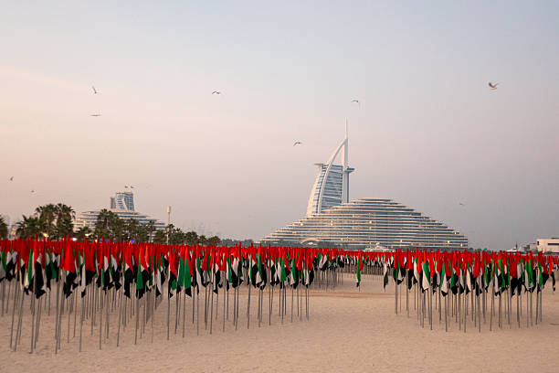 UAE Flag garden is situated at Umm Suqeim Beach, close to the iconic Burj al Arab.