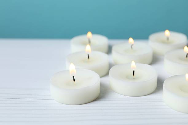 istock Beautiful composition with candles on the table 2253032295