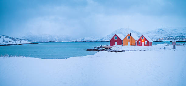 Svolvaer village colorful house in the Lofoten islands, Norway