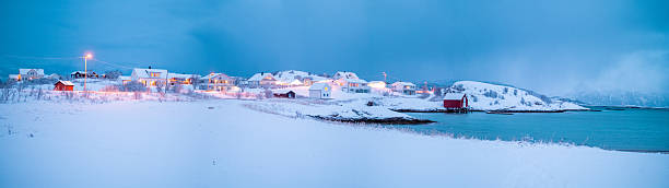 Beautiful island of Sommaroy, Norway, in winter