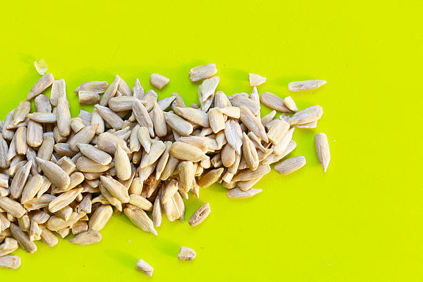 Peeled sunflower seeds, close up