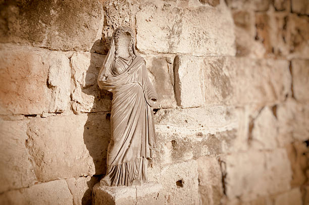 Faceless statue at Salamis Ruins. Cyprus