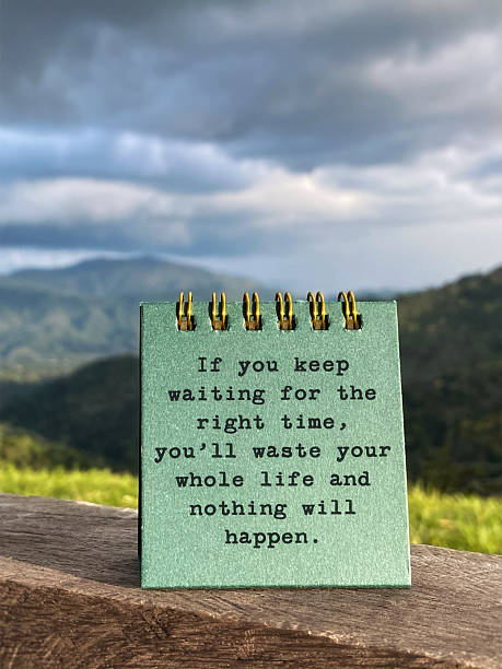 istock Stop Waiting Take Action Motivational Quote on Calendar 2253047271