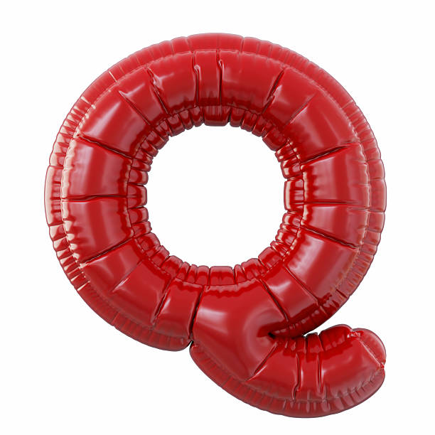 Red Color Letter Q Balloon Isolated On White Background