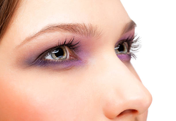 Closeup shot of woman eye with day makeup