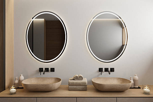 istock Minimalist Bathroom with Scandinavian Japandi Spa Aesthetic 2253053997