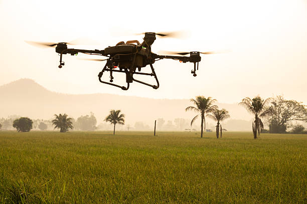 istock An agricultural drone while use to soil and field analysis. 2253055448