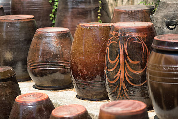 Korean earthen jar is called Onggi 옹기, Seoul Korea