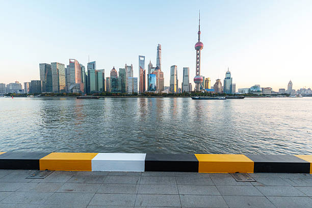 Shanghai, 12 April 2024: Shanghai historical buildings at Bund downtown during the day China