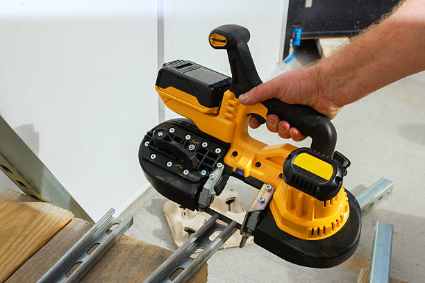 istock Powerful battery operated saw in use for woodworking projects 2253067842