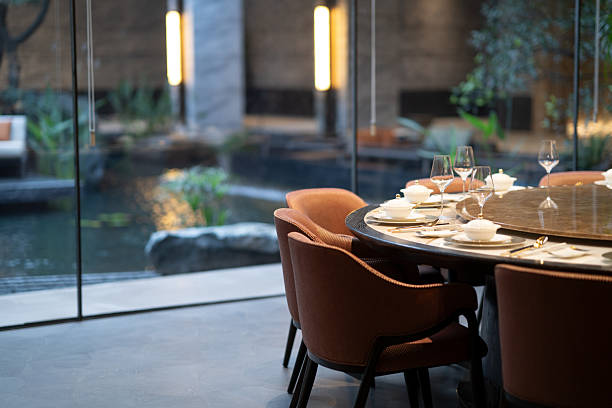 istock Elegant dining setup by garden view 2253069522