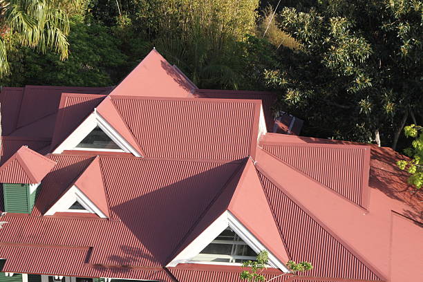 istock Interesting Roof Lines From Above 2253073331