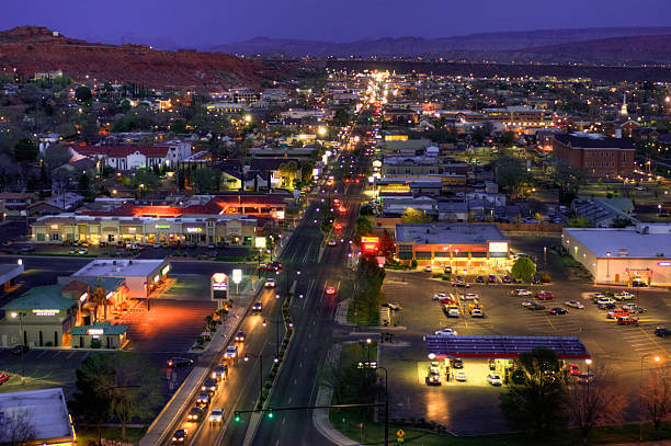 istock An overview of St George at night, Utah. 2253082120