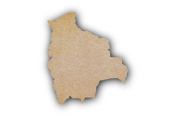 Map of Bolivia on grunge paper