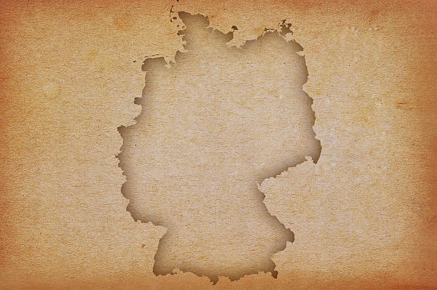 Accurate and detailed map of Germany on grunge paper