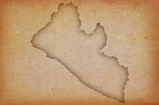 Accurate and detailed map of Liberia on grunge paper