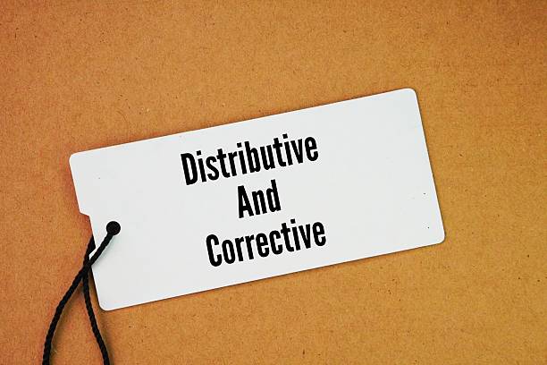 istock Tag the paper with the words distributive and corrective 2253089540