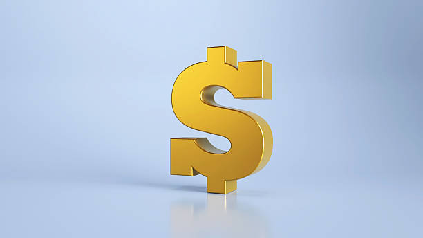 istock 3D Golden color Dollar sign on clean background 2253089605