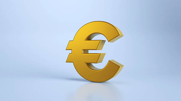 istock 3D Gold colored Euro sign on clean background 2253089612