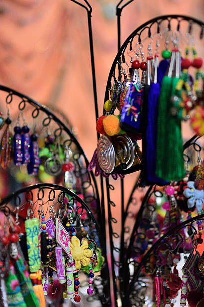 istock Colorful Handmade Earrings on Display 2253090118